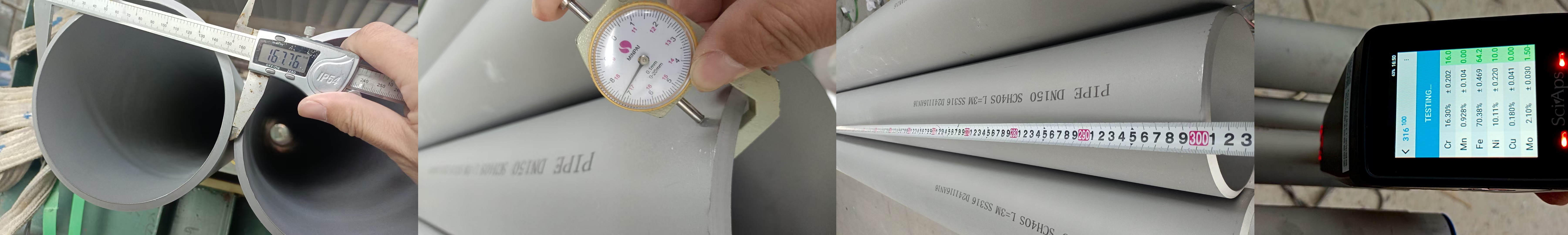 inspection of SS316 stainless steel pipes