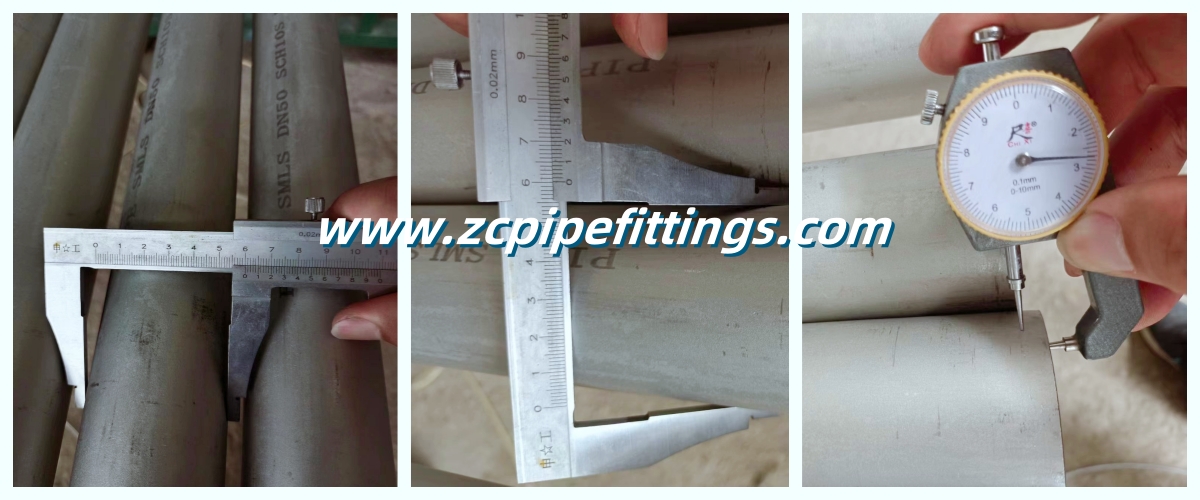 Inspection of Schedule 10 stainless steel pipe