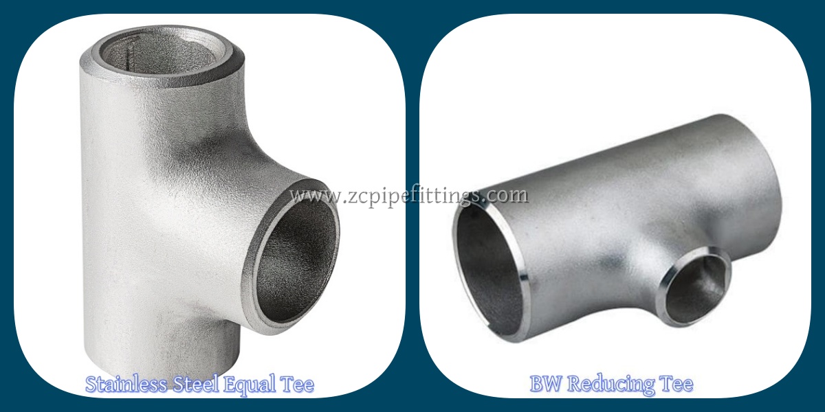 stainless steel butt weld tee en